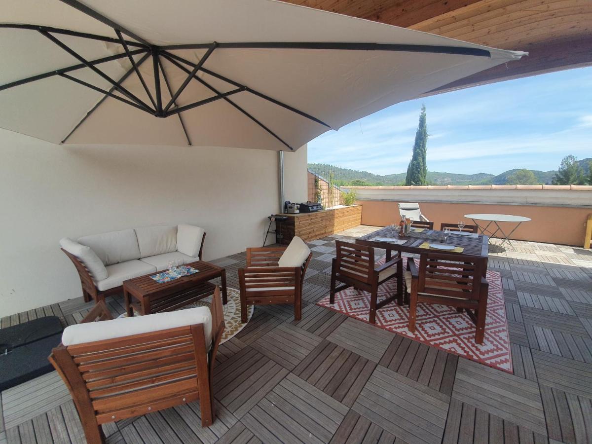Terrasse 130M2 Panoramique Avec Climatisation Piscine - 3 Chambres Gréoux-les-Bains Dış mekan fotoğraf